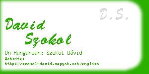 david szokol business card